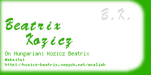 beatrix kozicz business card